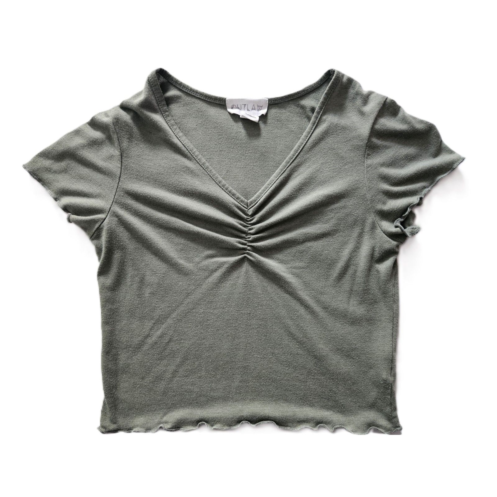 Outlaw Hunter Green Crop Top Women's Size L